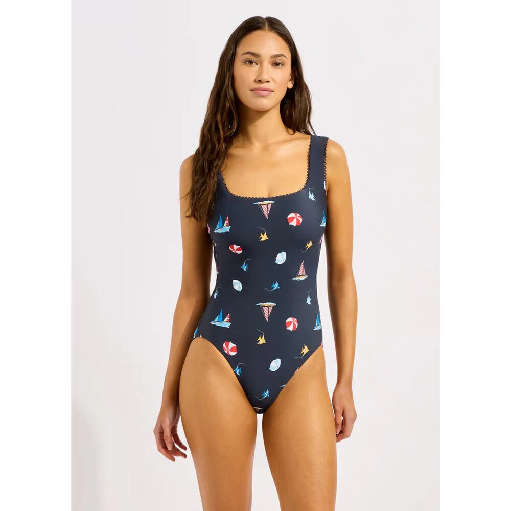 Seafolly Beachclub DD One Piece Swimsuit NWT US SIZE 12